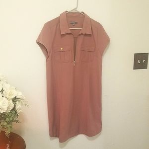 Mauve, knee length, half zipper detail